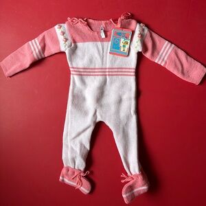 Vintage Mily’s Baby Made In Italy For The Very Young 6 Month Pink Bodysuit
